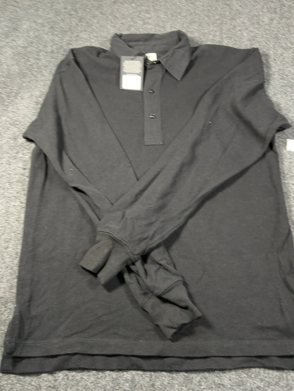 Buck Mason Black Field-Spec Rugby Polo Longsleeve Mens Medium NWI Msrp98 [ME18]